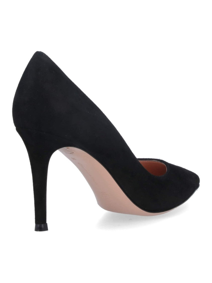 Gianvito Rossi Black Gianvito 85 Suede Pumps