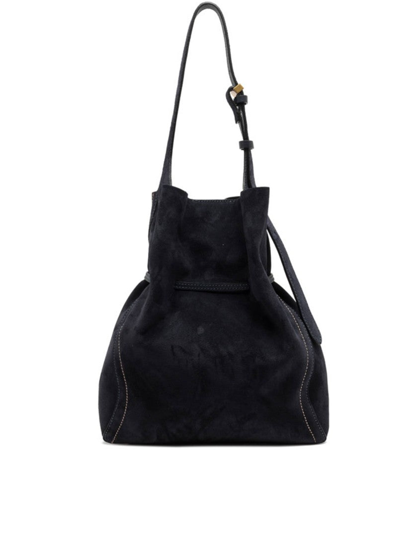 Gianni Chiarini Slouchy Suede Bucket Bag With Drawstring Closure