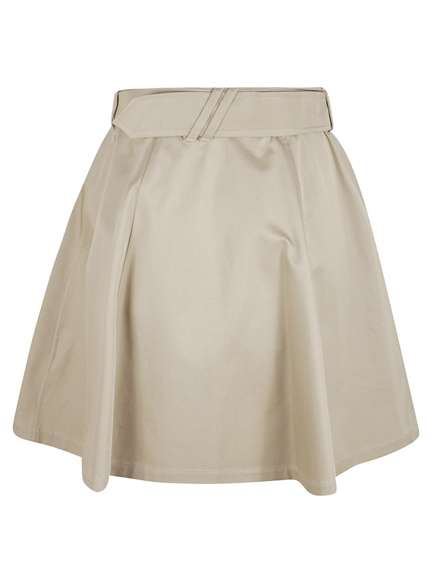 Burberry Flared Cotton Twill Skirt