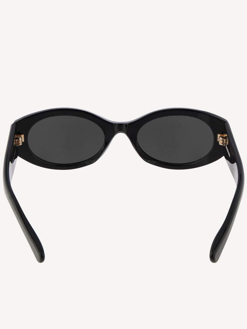 Balenciaga Black Occhiali Narrow Oval Sunglasses