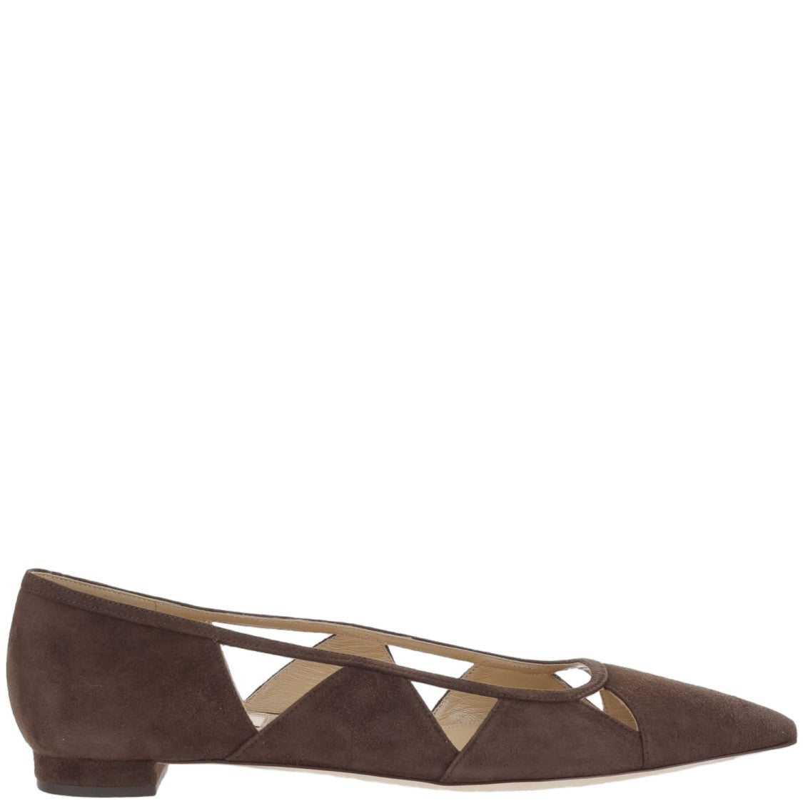 Arteana Savona Suede Flats With Geometric Cutouts And Tapered Toe