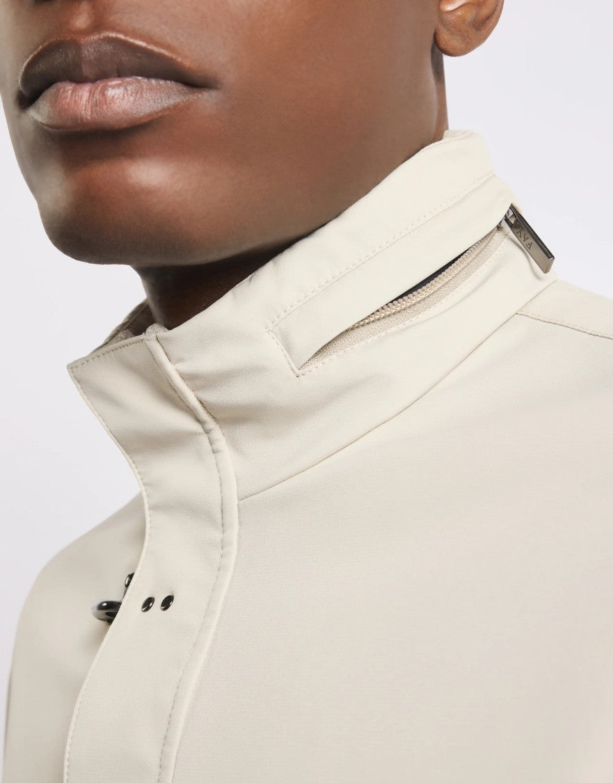 Fay Tailored High-Collar Travel Jacket With Concealed Closure