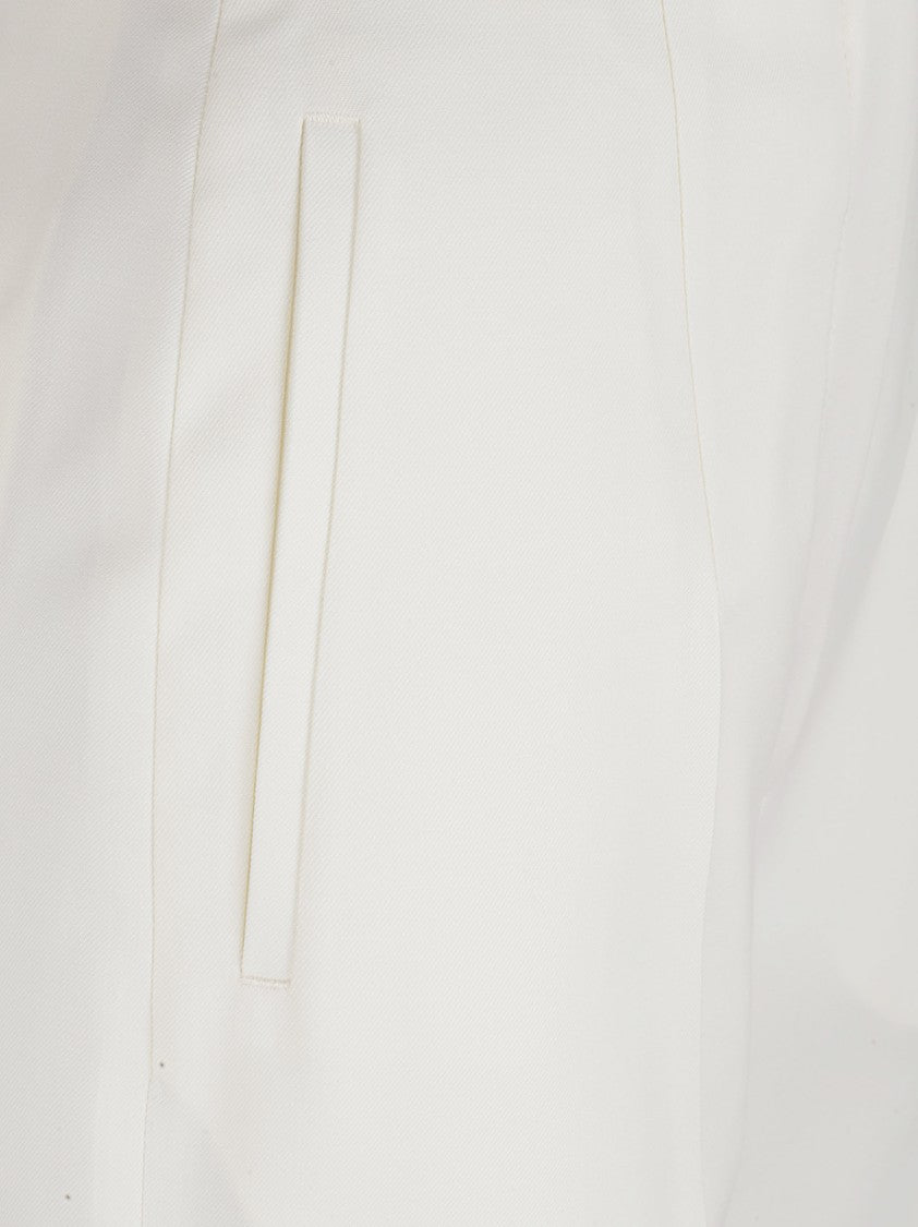 Alexander Mcqueen Tailored White Trousers With Design