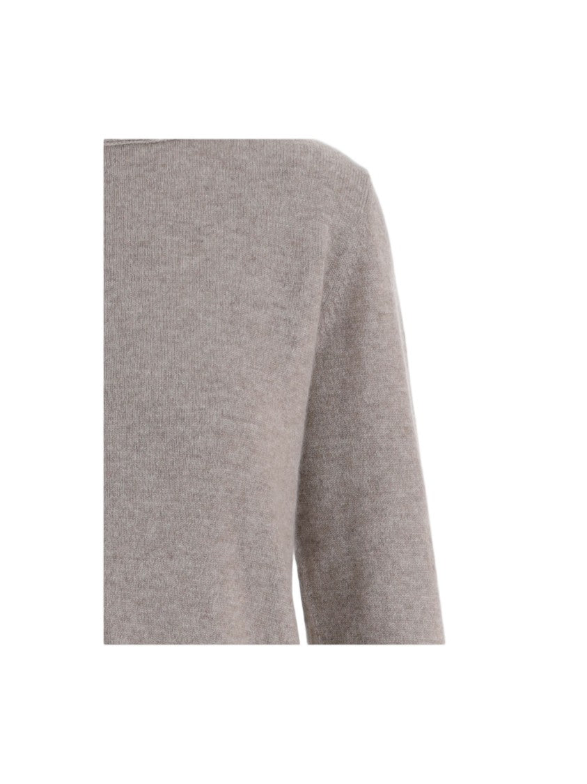 Allude Soft Cashmere Sweater With Round Neckline And Long Sleeves