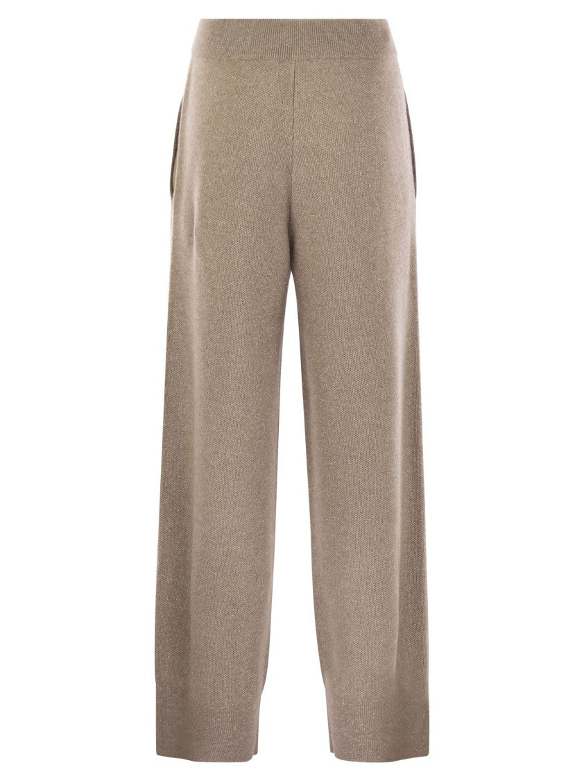 Brunello Cucinelli English Rib Cashmere And Viscose Knit Trousers