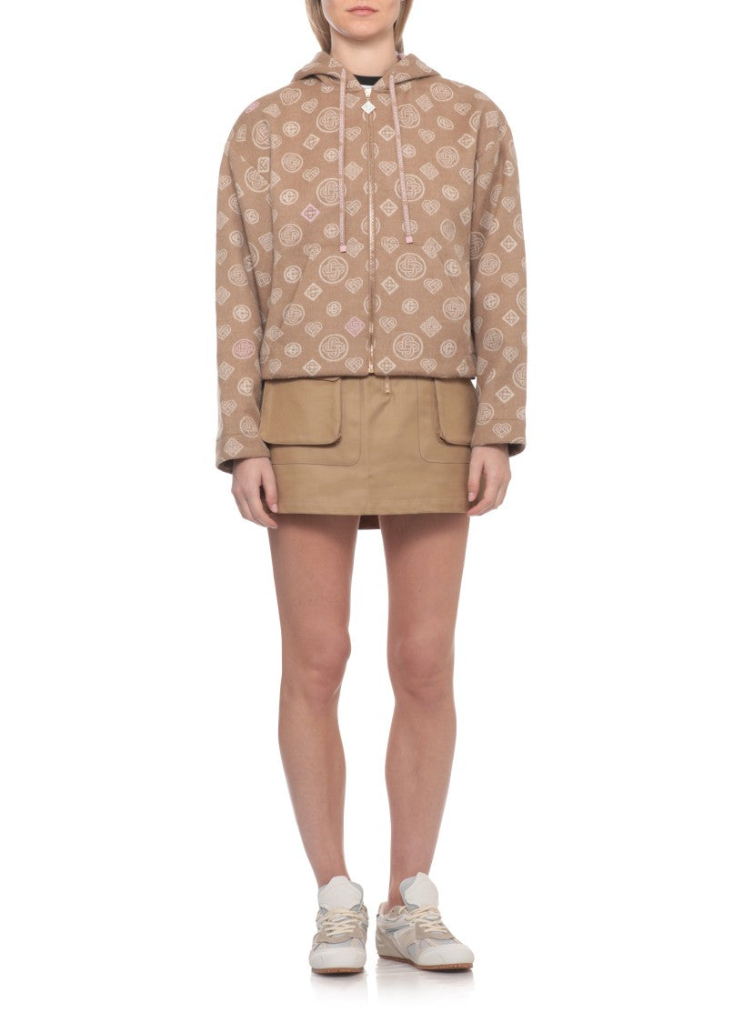 Casablanca Brown Monogram Zip Hoodie