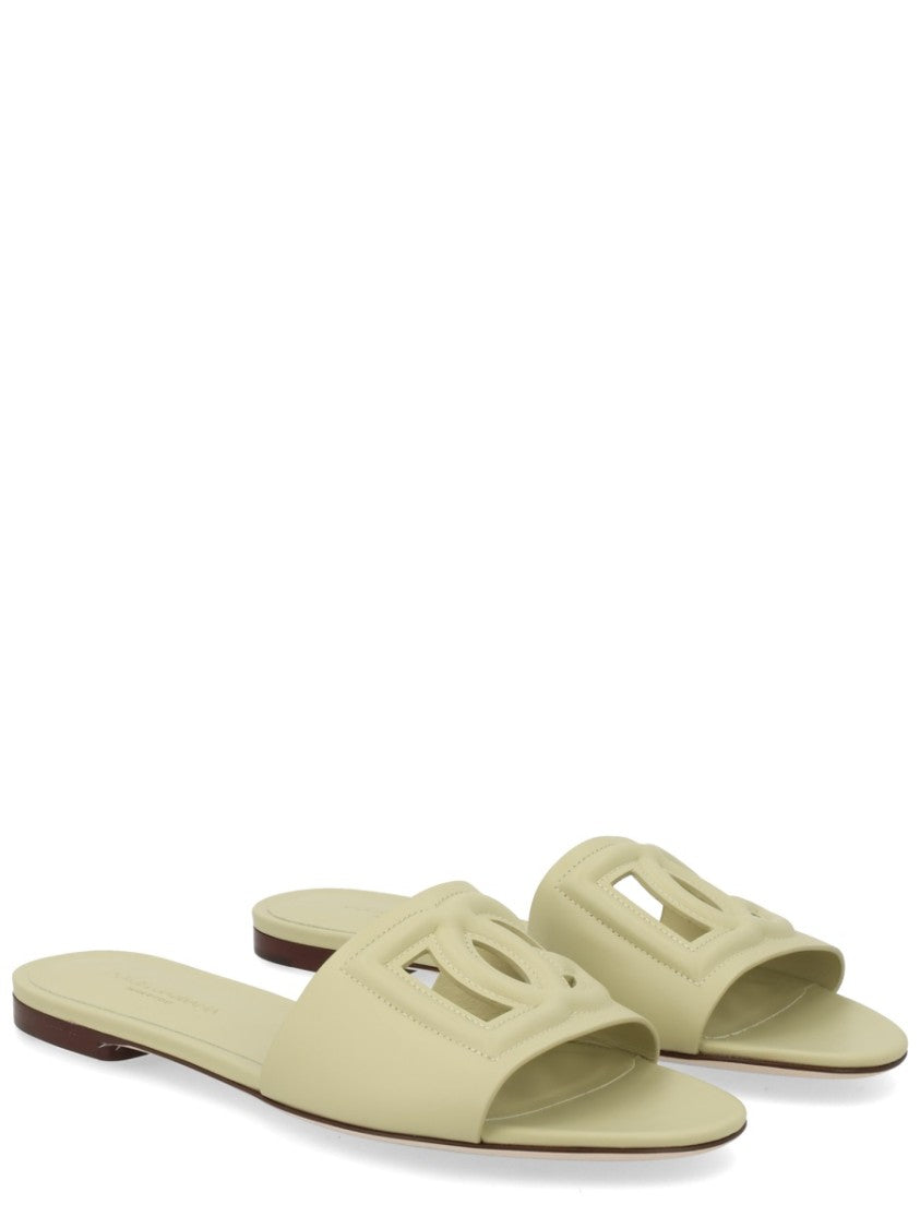 Dolce & Gabbana Sleek Cut-Out Logo Slide Sandals