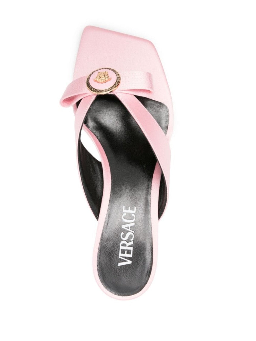Versace Rose Pink Satin Sandals