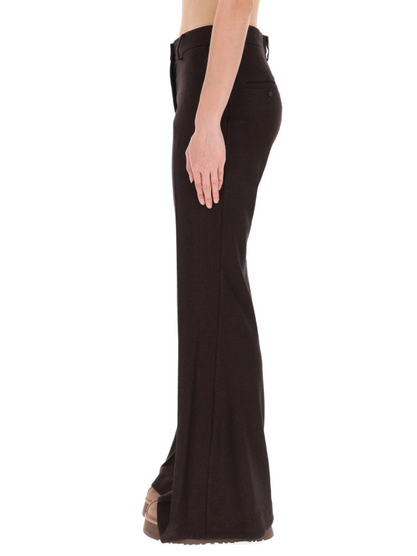 Alysi High-Waisted Wide-Leg Flannel Wide-Leg Pants