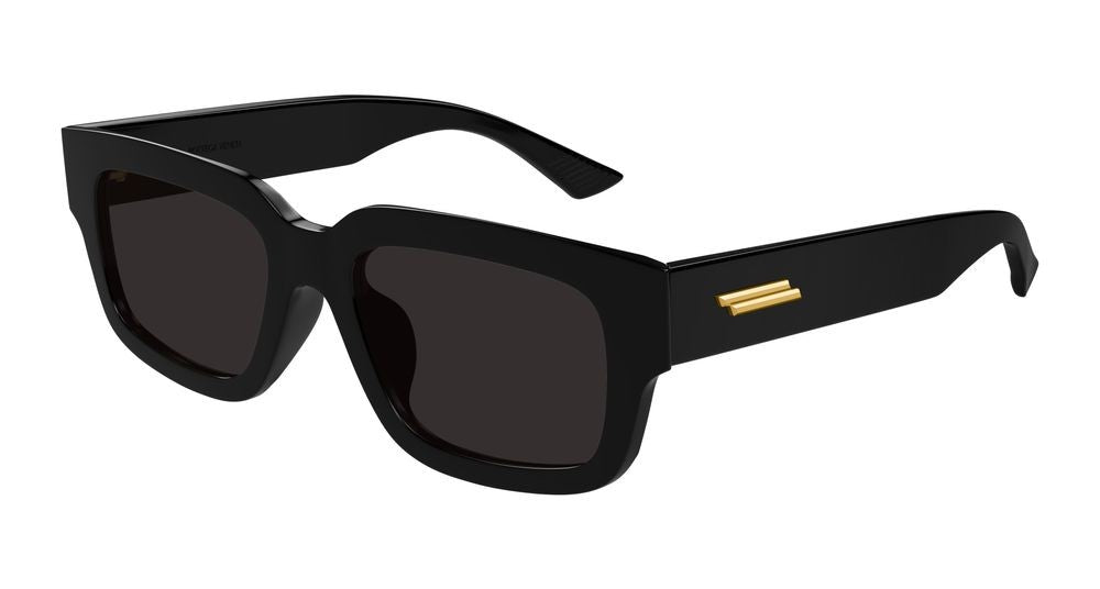 Bottega Veneta Black Gold-Tone Detail Oversized Square Sunglasses