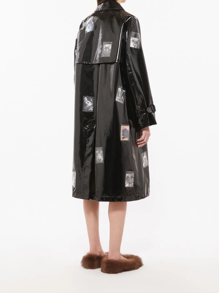 Weekend Black Opera Glossy Belted Trench Coat