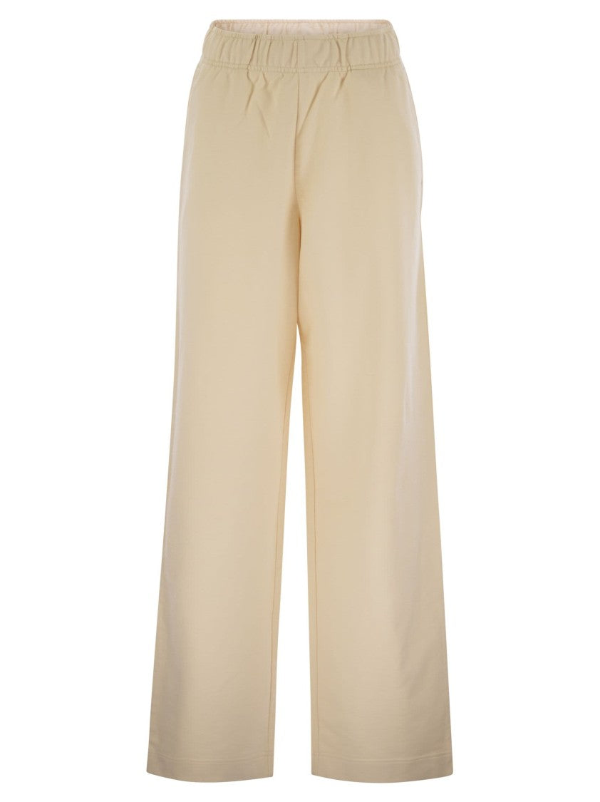 Moncler Wide-Leg Cotton Sport Pants
