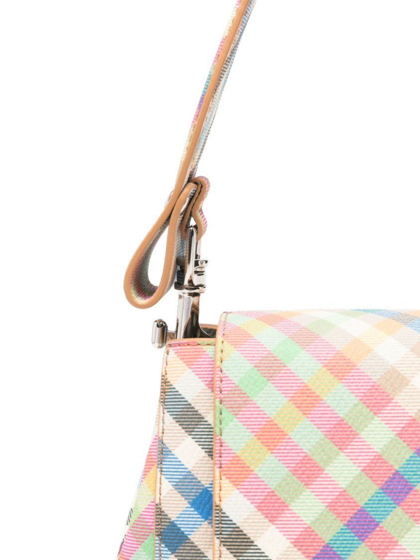 Vivienne Westwood Multicolor Plaid Handbag With Structured Silhouette And Flap Closure
