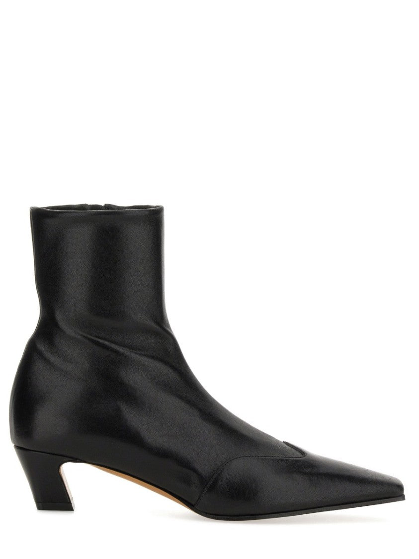 Khaite Low Stretch Boot With Pointed Toe And Block Heel