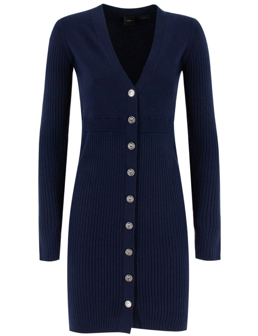 Pinko Fitted Navy Blue Short Dress