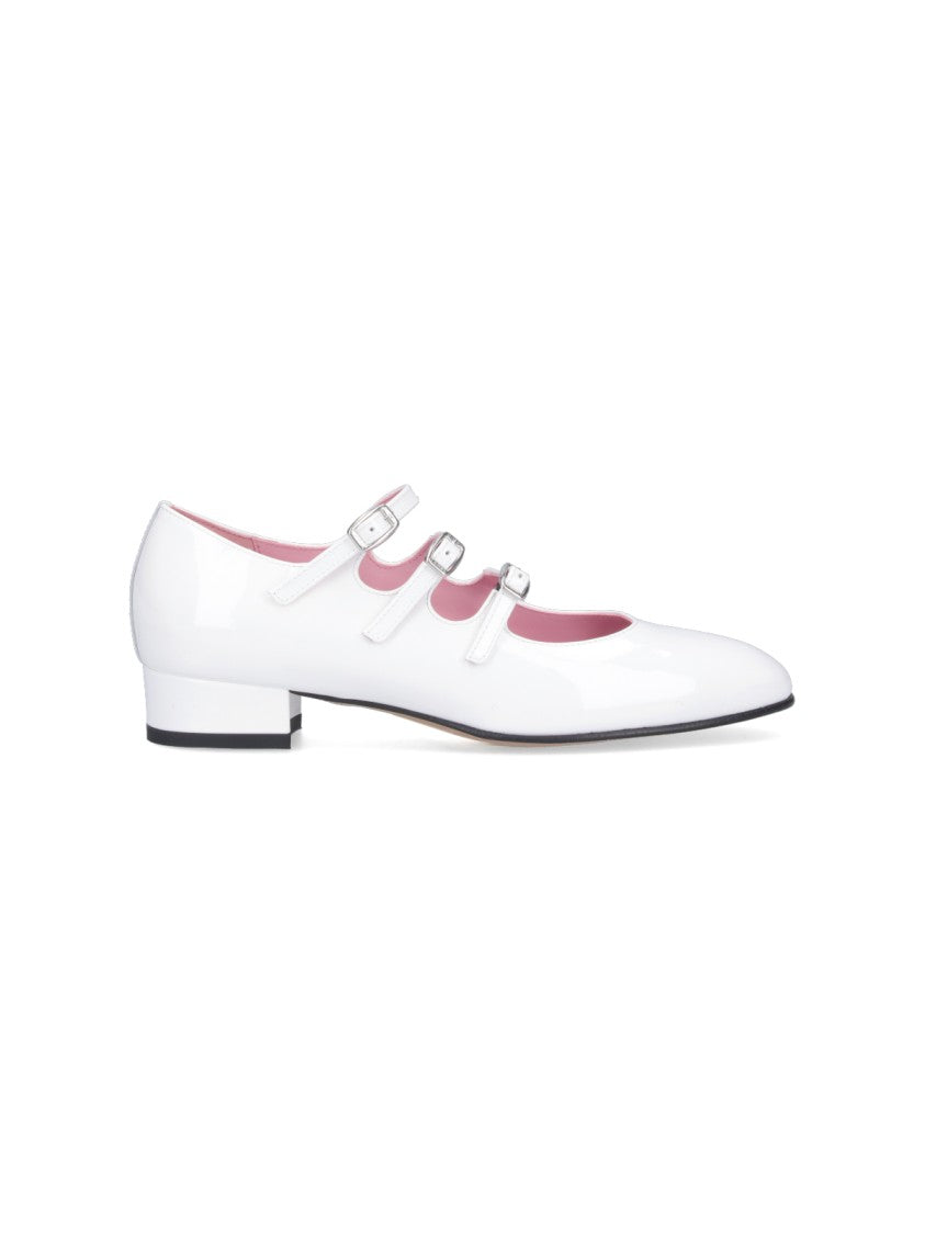 Carel Mary Jane Pumps "Ariana" In White Patent Leather