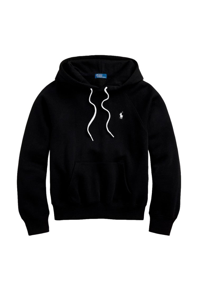 Polo Ralph Lauren Black Drawstring Pony-Logo Hoodie