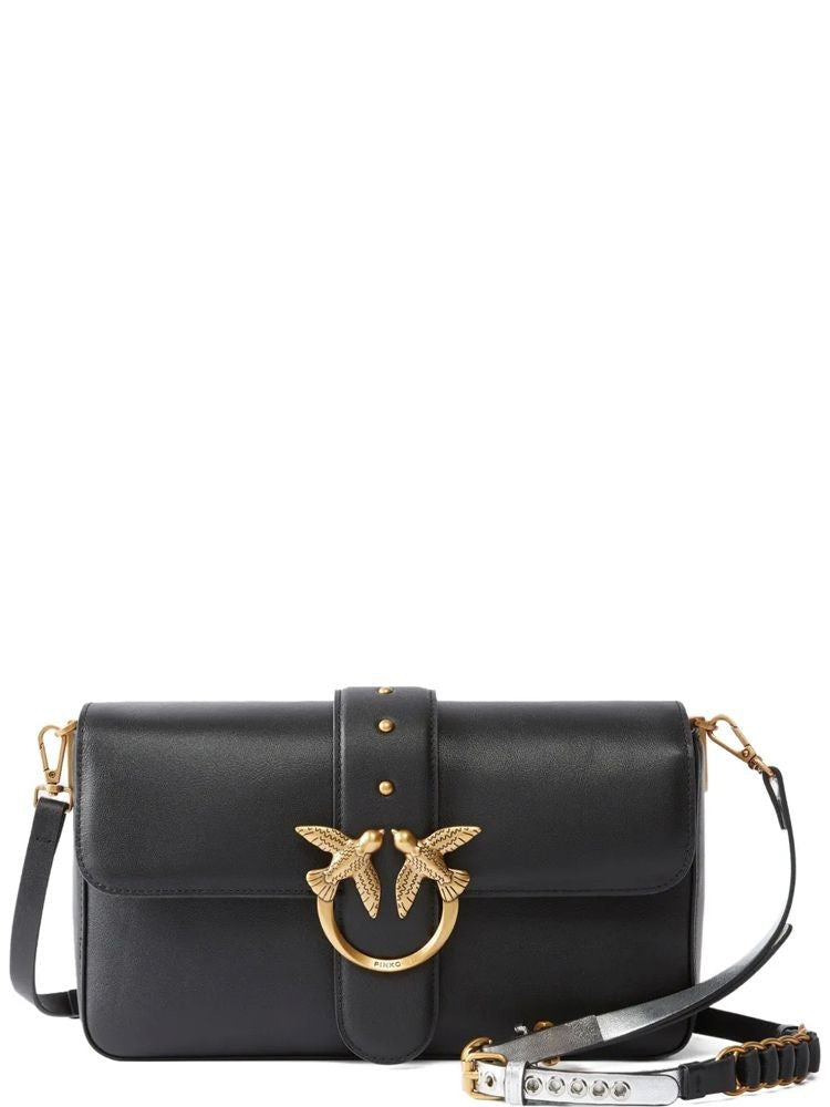 Pinko Rectangular Crossbody Bag With Gold-Tone Bird Clasp