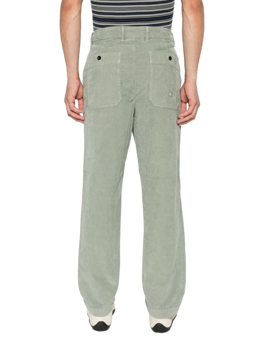 C.P. Company Sage Green Velvet Cotton Chinos