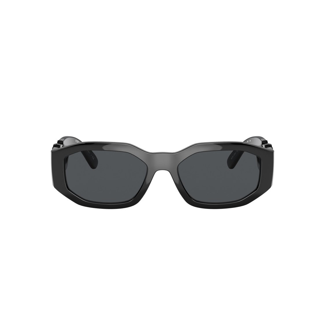 Versace Rectangular Black Nylon Sunglasses With Distinctive Emblem
