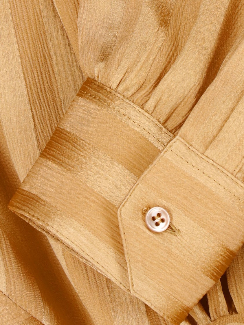 Saint Laurent Beige Lavallière Silk Blouse