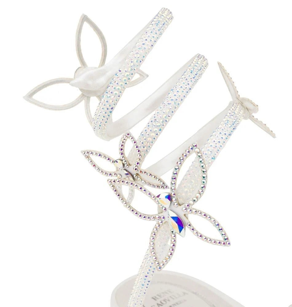 René Caovilla Butterfly Crystal Ivory Sandal
