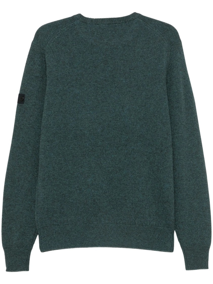 Peuterey Crew-Neck Sweater With Subtle Heathered Texture And Logo Patch
