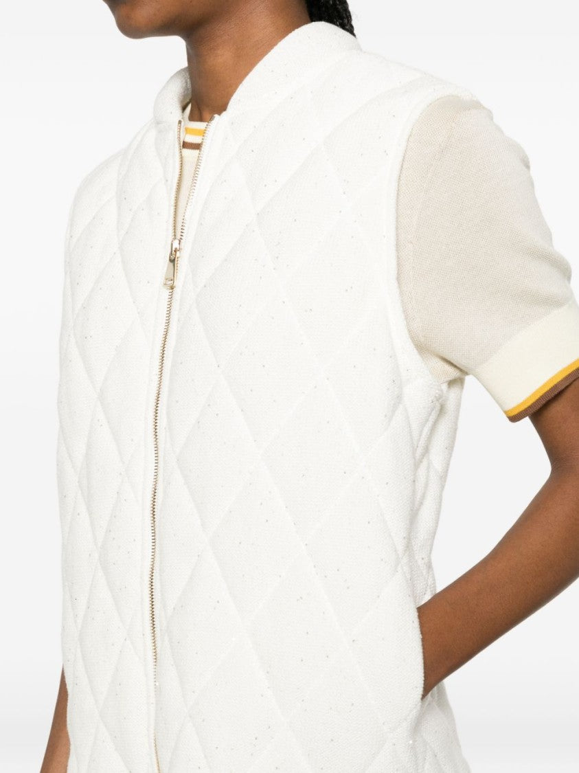 Fabiana Filippi Quilted Sleeveless Coat With Boxy Silhouette