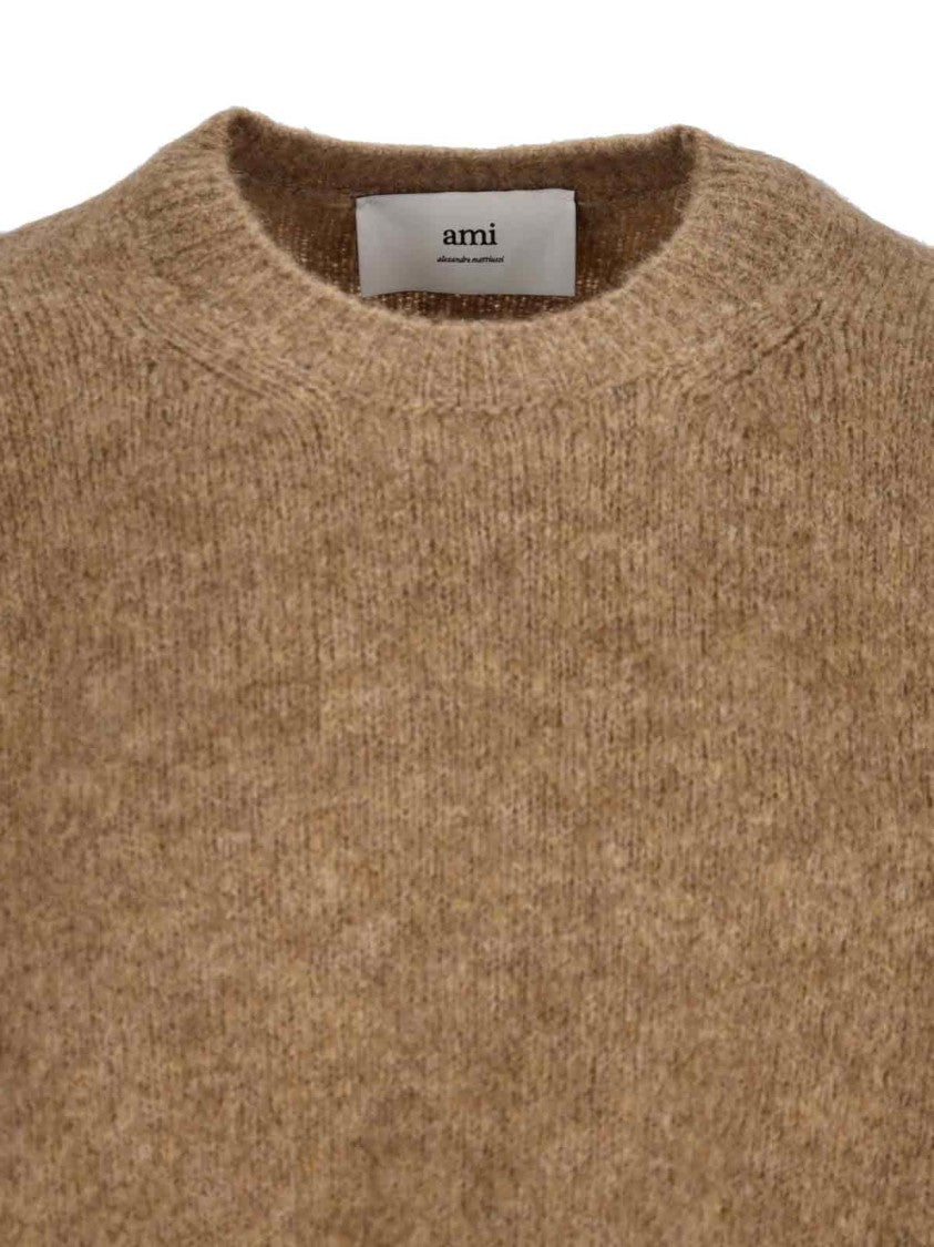 Ami Paris Classic Brown Sweater With Timeless Appeal