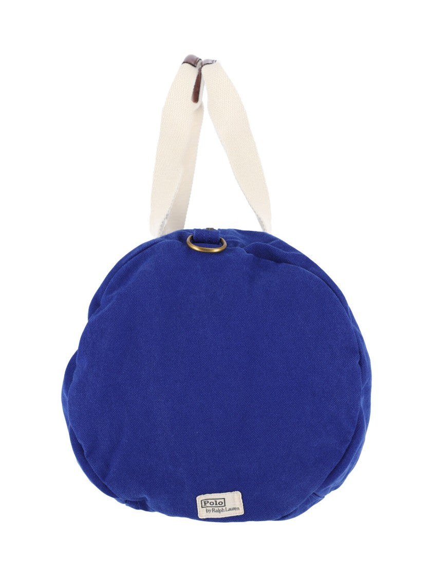 Polo Ralph Lauren Blue Embroidered Logo Cylindrical Bag