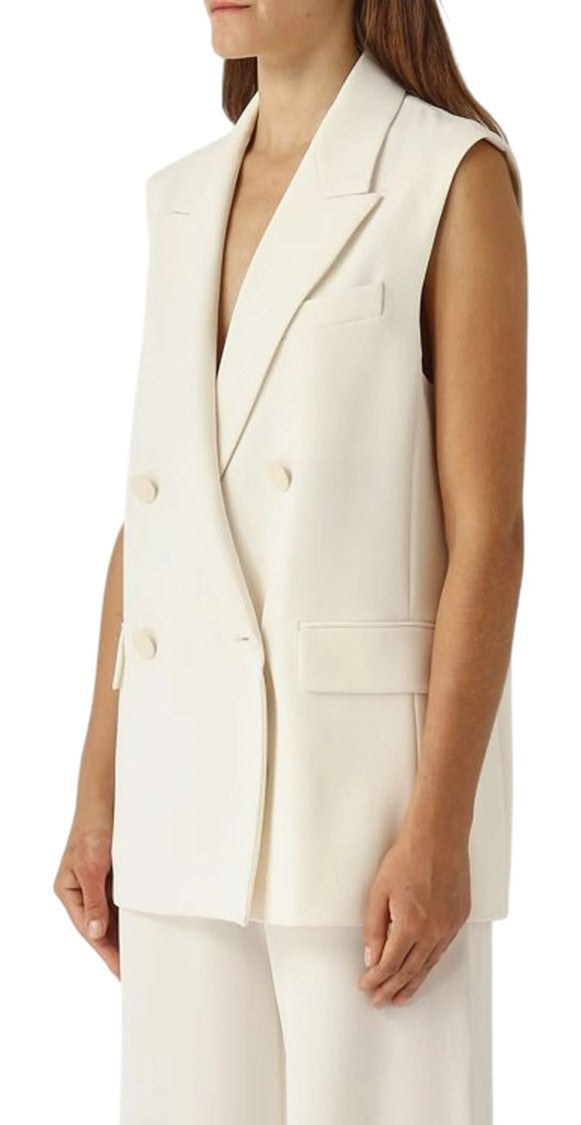 Max Mara Structured Ivory Pomez Jacket With Wide Lapels