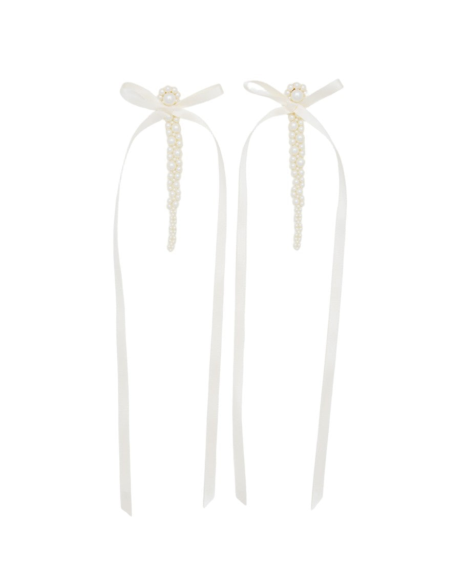 Simone Rocha Bow Ribbon Drip Earrings