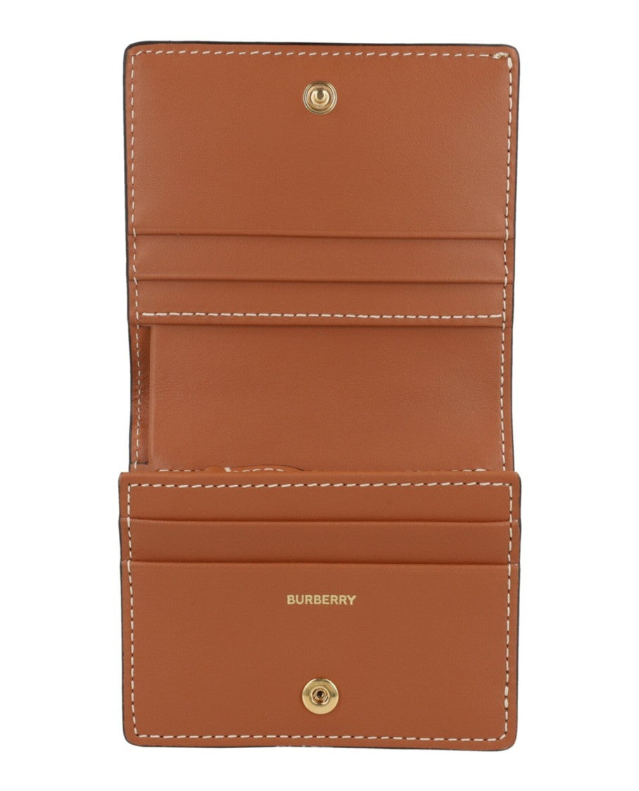 Burberry Compact Bifold Wallet In Classic Check With Gold-Tone Hardware