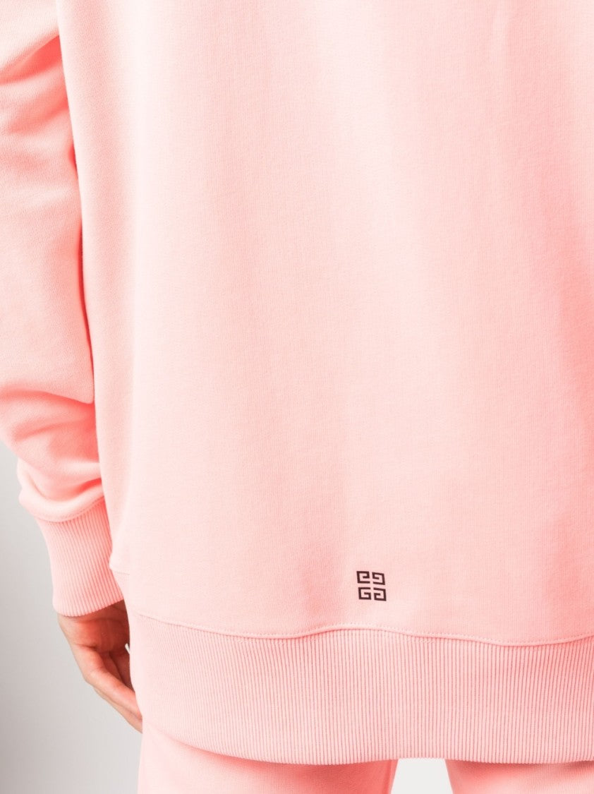 Givenchy Coral Pink Logo-Embroidered Cotton Hoodie