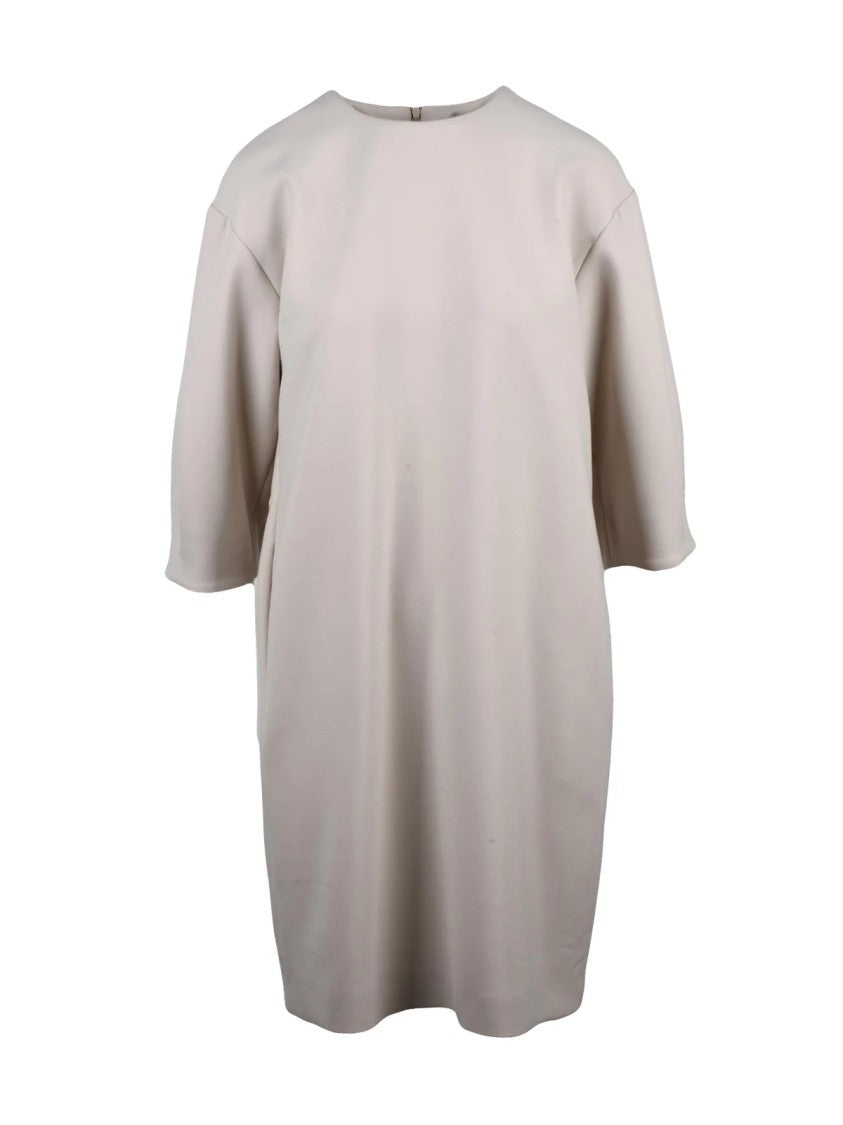 Peserico Amphora-Silhouette Dress With Three-Quarter Sleeves And Practical Pockets