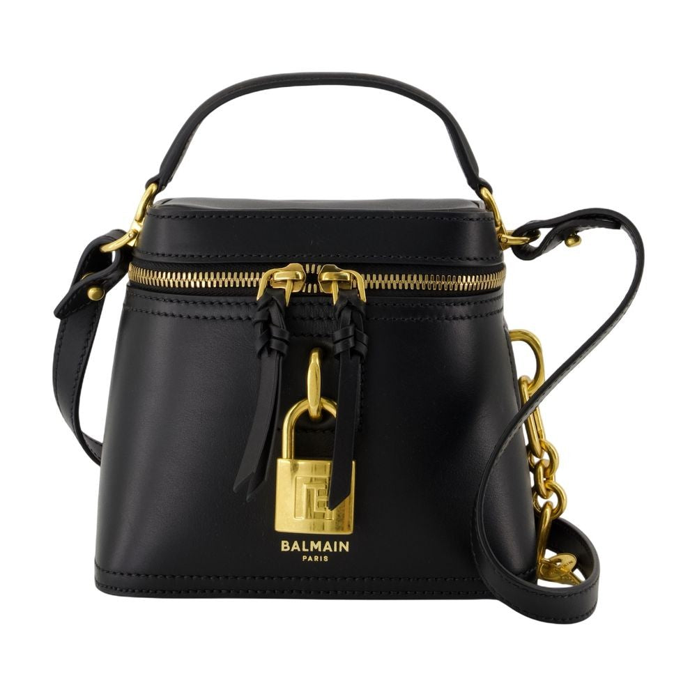 Balmain Pulse Vanity-Waxy Bag - Leather - Black