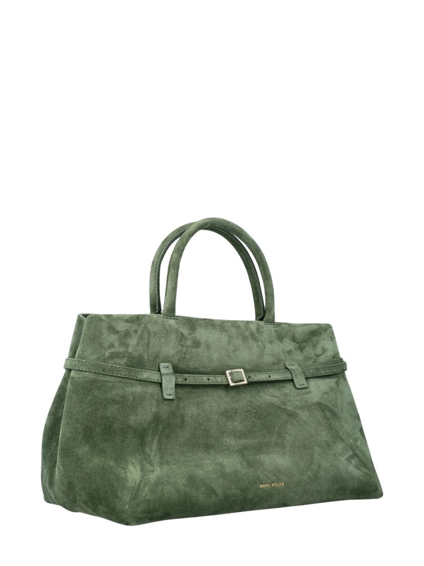 Manu Atelier Green Le Cambon 35 Leather Handbag