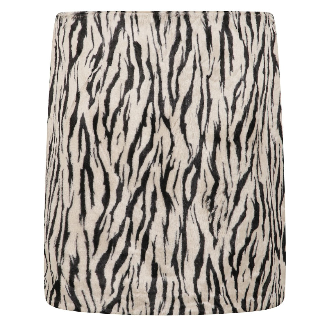 Rotate Zebra-Print Faux Fur Skirt