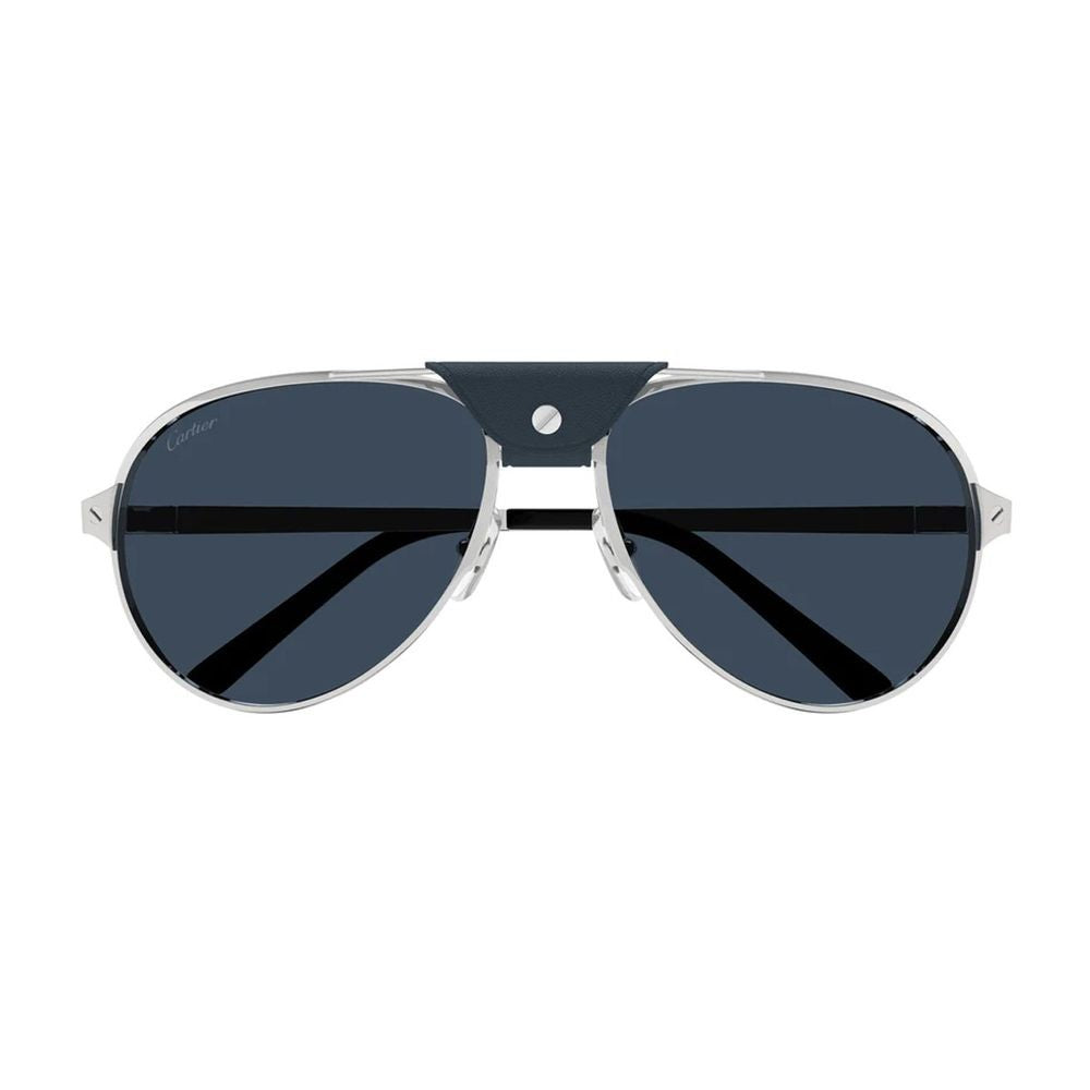 Cartier Ct0034s Santos De Metal Frame Pilot Sunglasses