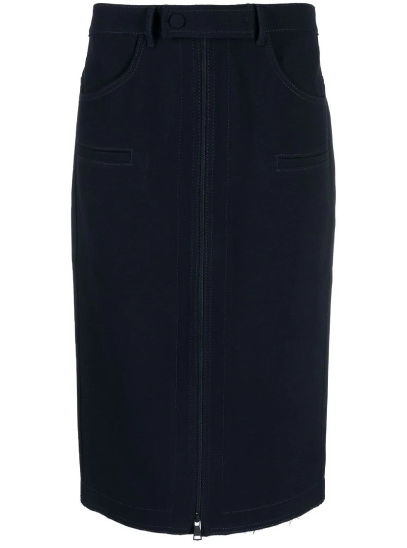 N°21 Figure-Hugging Midi Skirt With Front Zipper