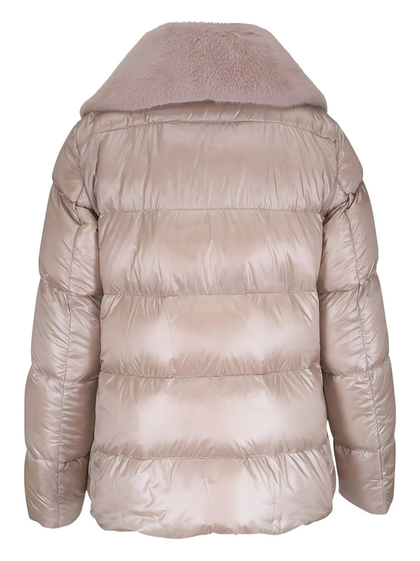 Herno Quilted Faux Fur Collar Down Jacket
