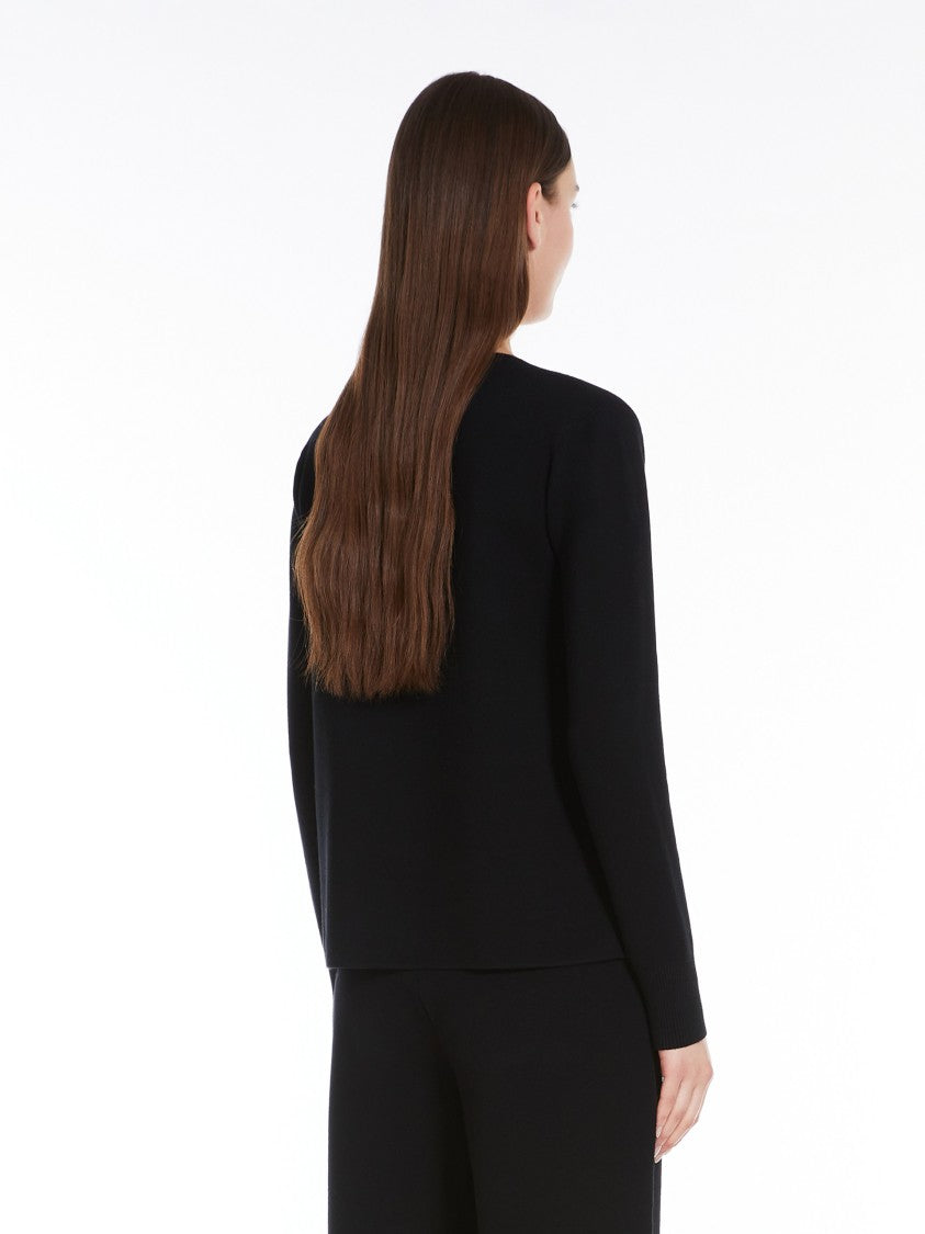 Max Mara Fitted Black Long-Sleeve Top