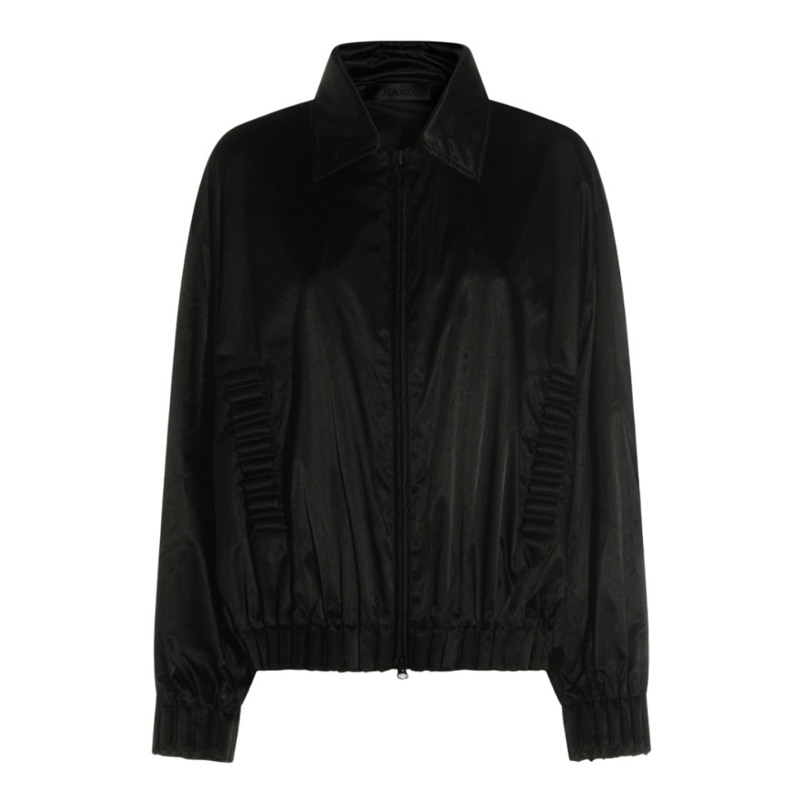 Raxxy Structured Black Jacket With Pleated Detailing