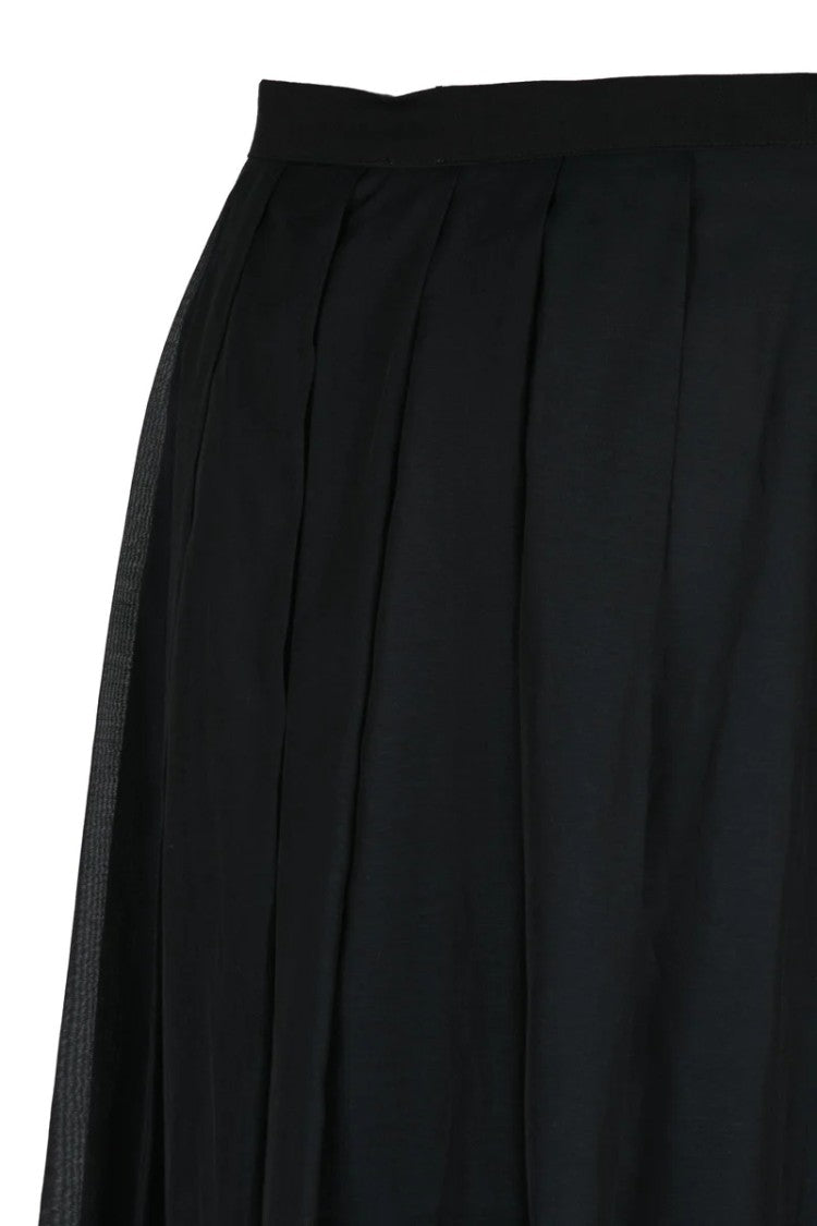 Marella Monochrome Black Cubano Cotton Silk Brushed Skirt