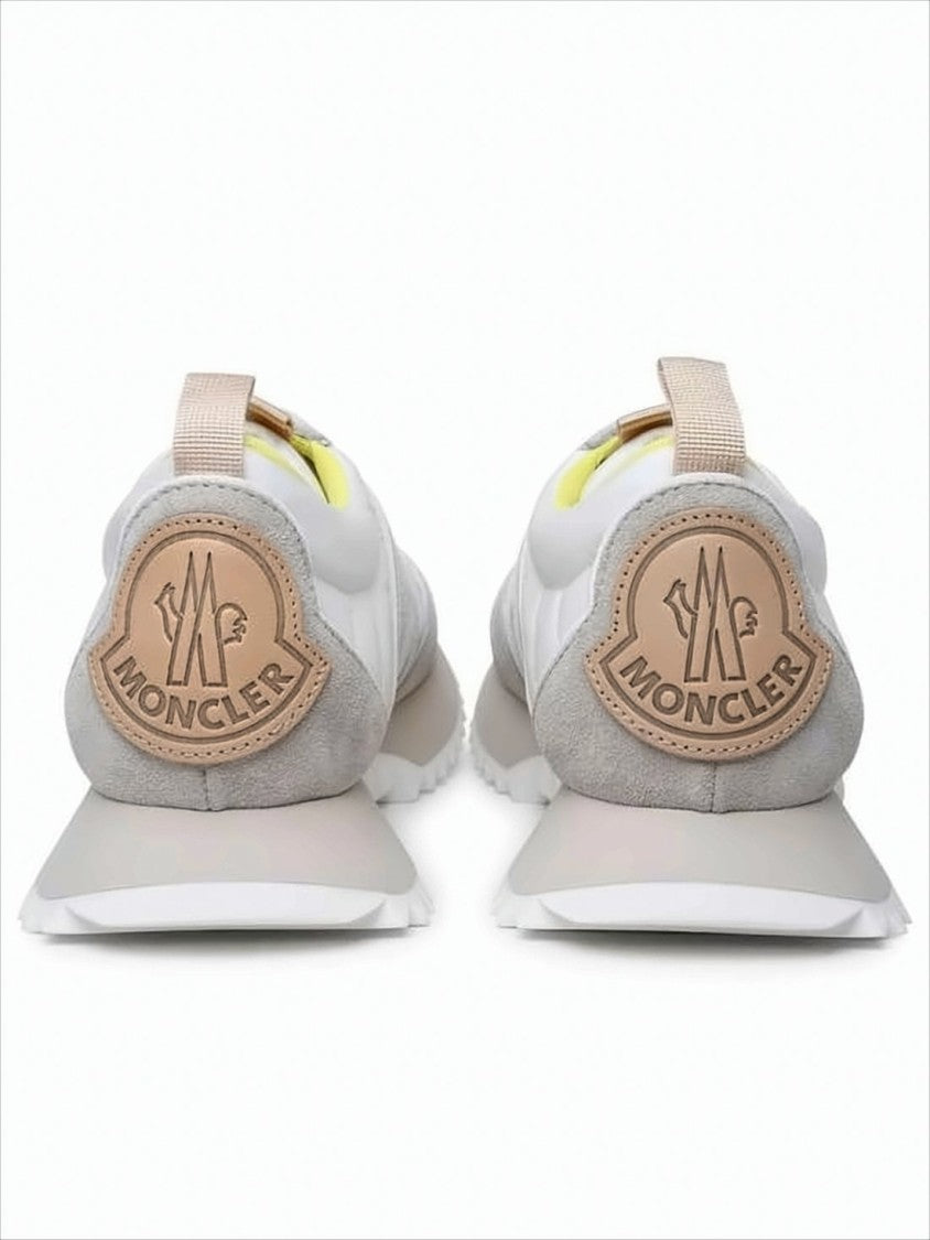 Moncler Nylon And Suede Sneakers With Embossed Branding