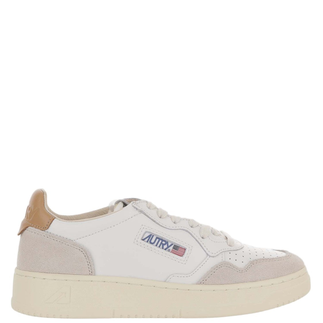 Autry White/Brown Medalist Low Leather Sneakers