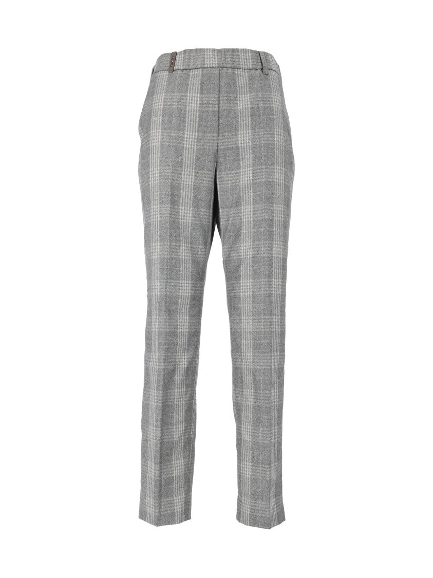 Peserico Plaid Tailored Tapered Pants