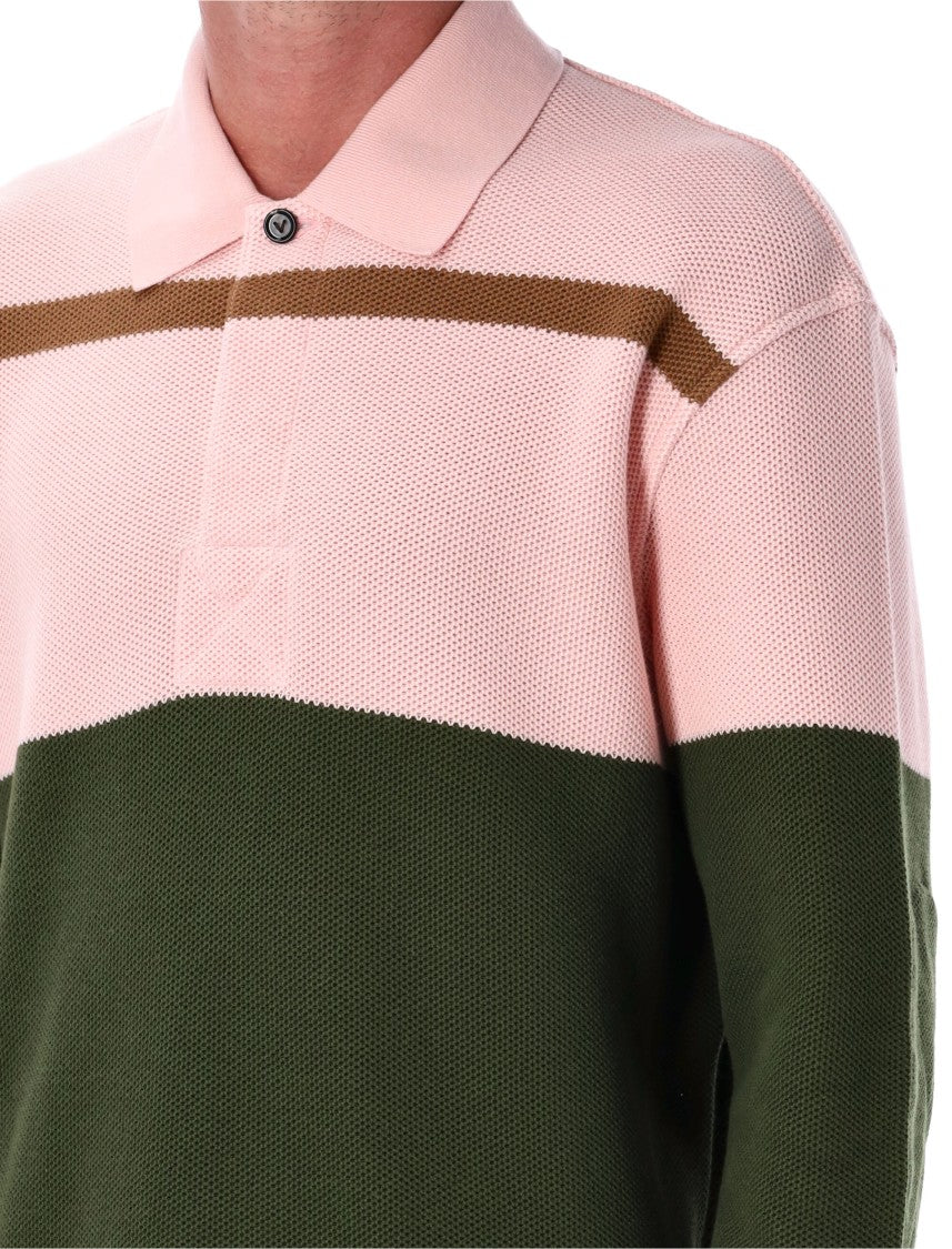 Bottega Veneta Striped Cotton Piqué Polo Sweater