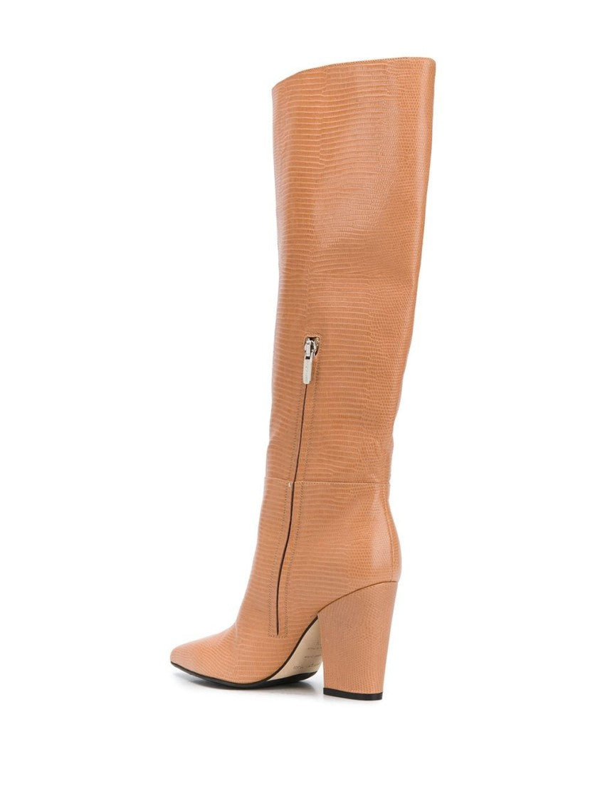 Sergio Rossi Pointed Toe High Block Heeled Long Boots
