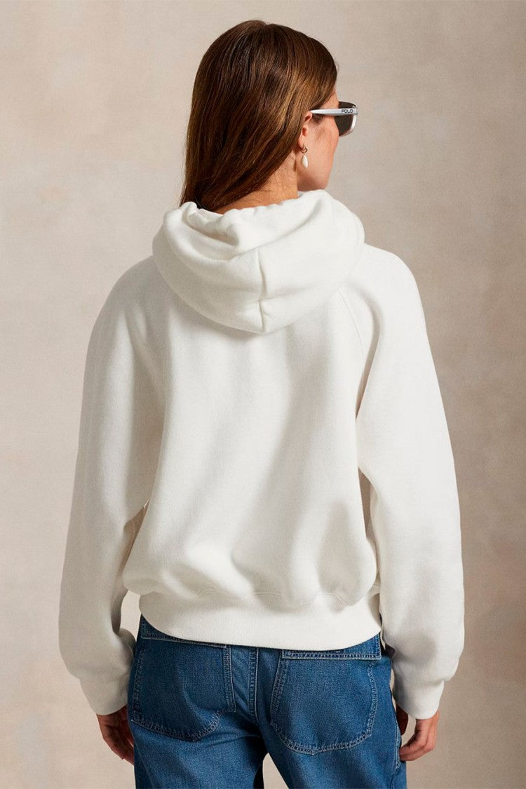 Polo Ralph Lauren White Drawstring Pony-Logo Hoodie